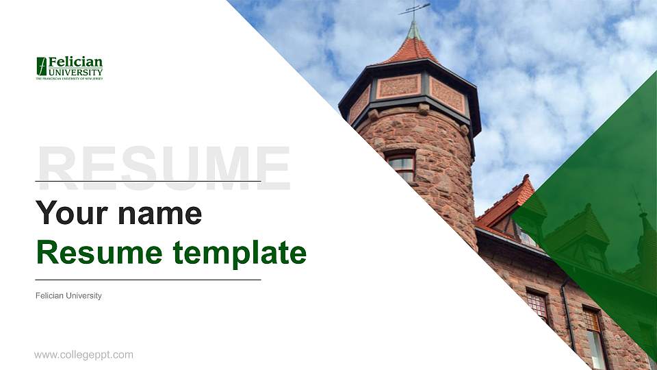 Felician University Resume PPT Template16:9 ratio PPT effect preview image
