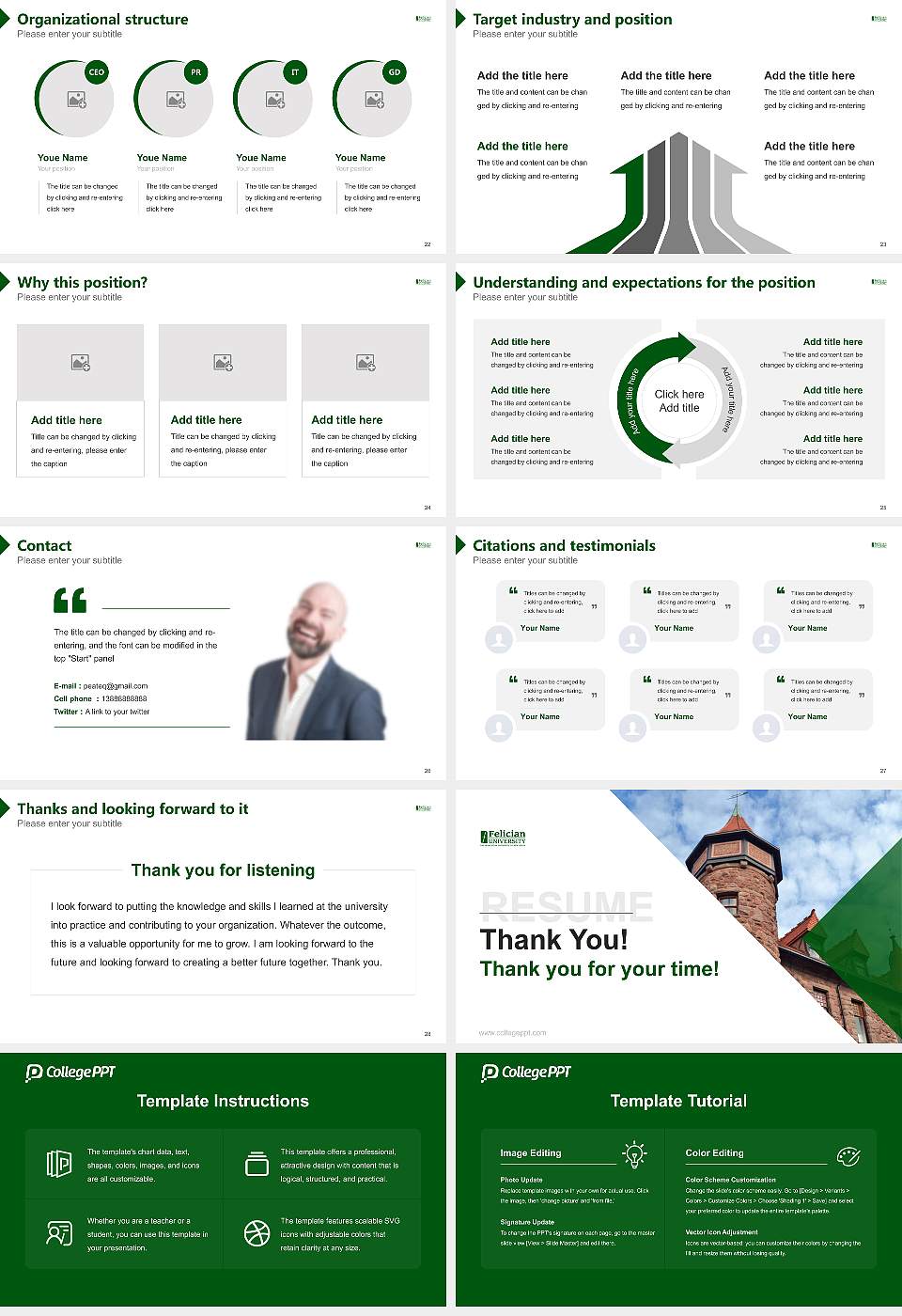 Felician University Resume PPT Template16:9 ratio PPT effect preview image4