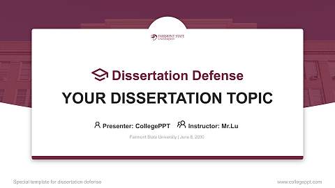 Fairmont State University Graduation Thesis Defense PPT Template