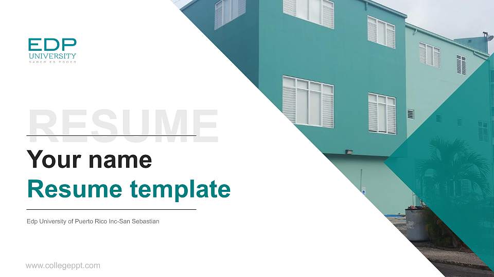 Edp University of Puerto Rico Inc-San Sebastian Resume PPT Template16:9 ratio PPT effect preview image
