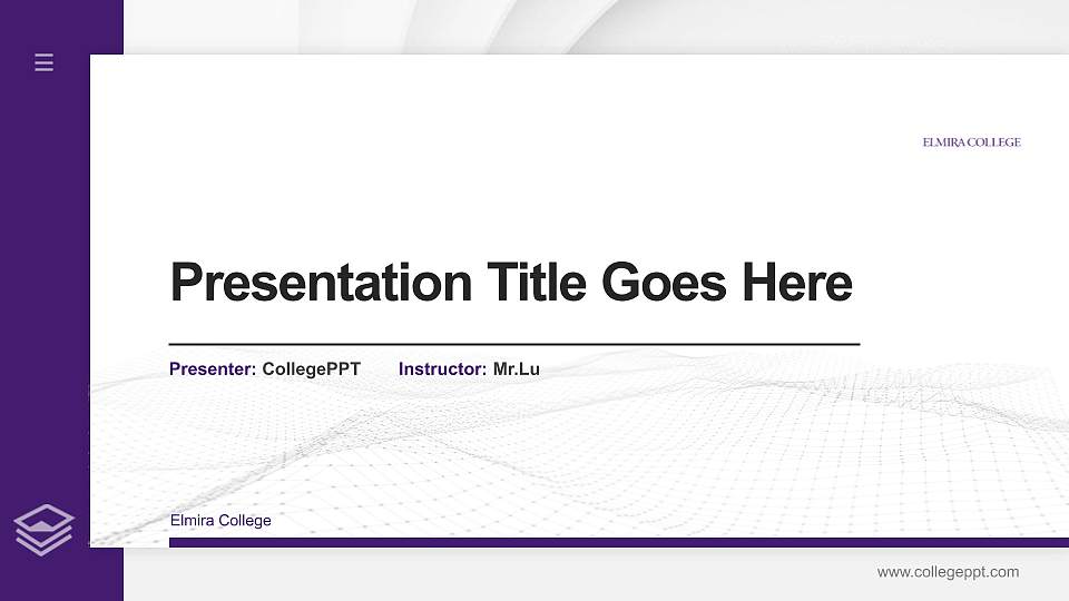 Elmira College Thesis Proposal/Graduation Defense PPT Template16:9 ratio PPT effect preview image