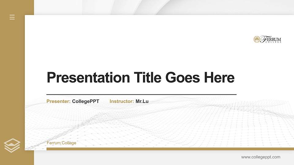 Ferrum College Thesis Proposal/Graduation Defense PPT Template16:9 ratio PPT effect preview image