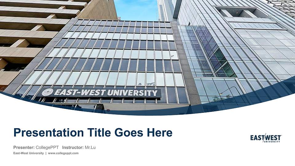 East-West University Course/Courseware Creation PPT Template16:9 ratio PPT effect preview image