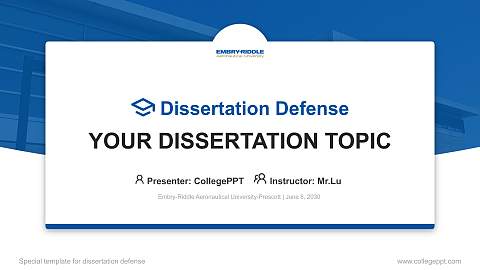 Embry-Riddle Aeronautical University-Prescott Graduation Thesis Defense PPT Template