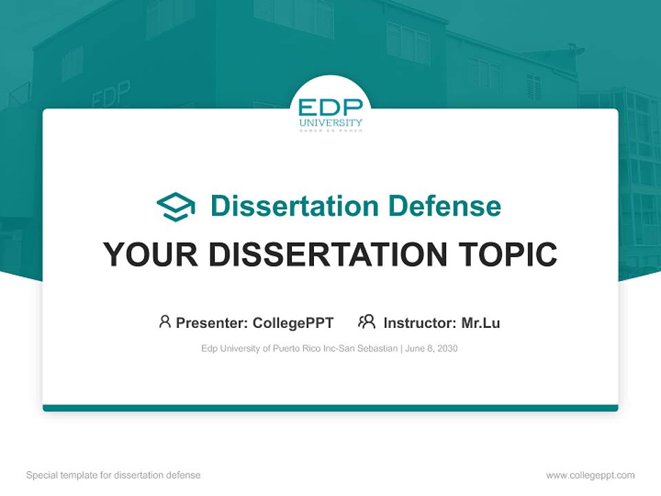 Edp University of Puerto Rico Inc-San Sebastian Graduation Thesis Defense PPT Template4:3 ratio PPT effect preview image7