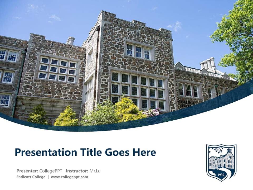 Endicott College Course/Courseware Creation PPT Template4:3 ratio PPT effect preview image5