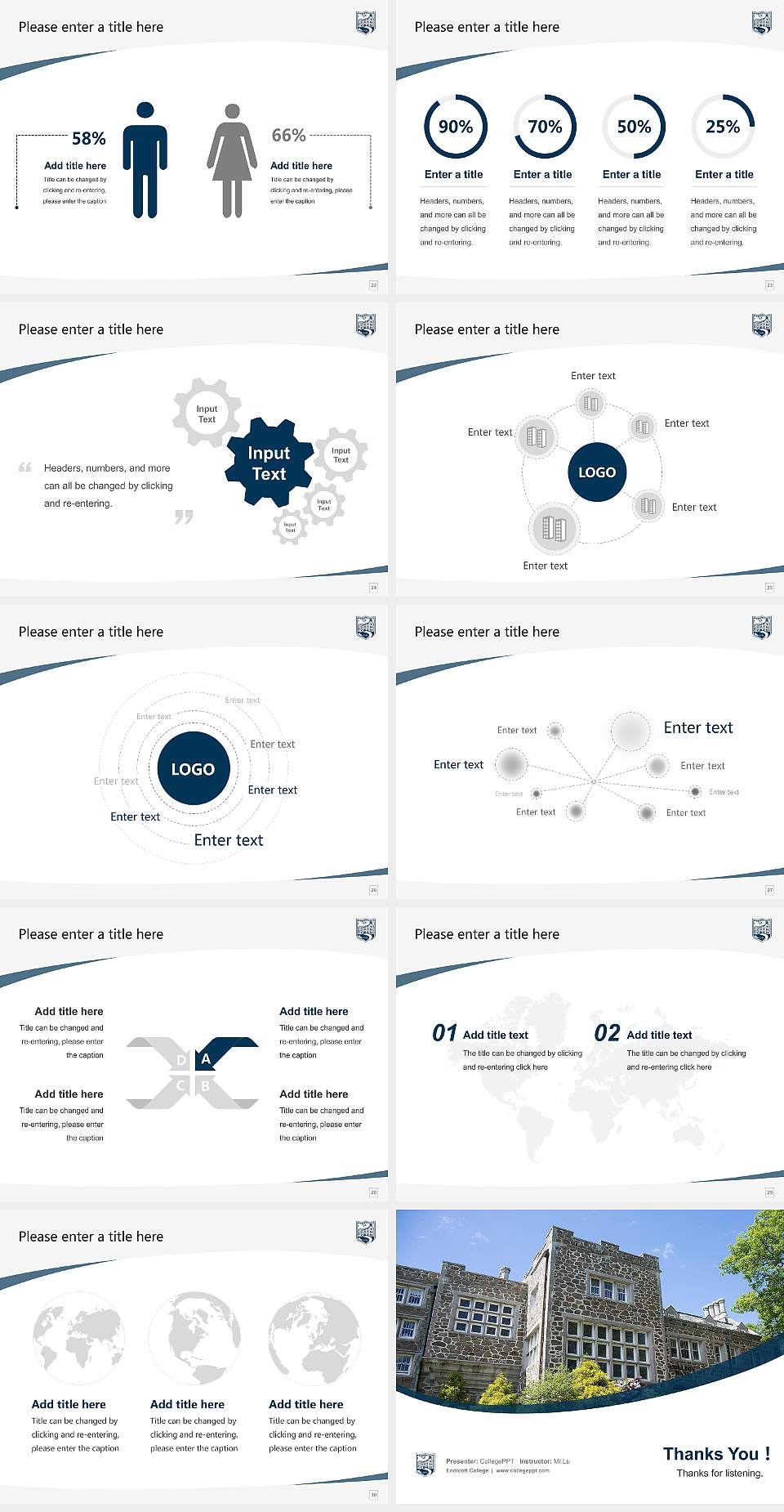 Endicott College Course/Courseware Creation PPT Template4:3 ratio PPT effect preview image4