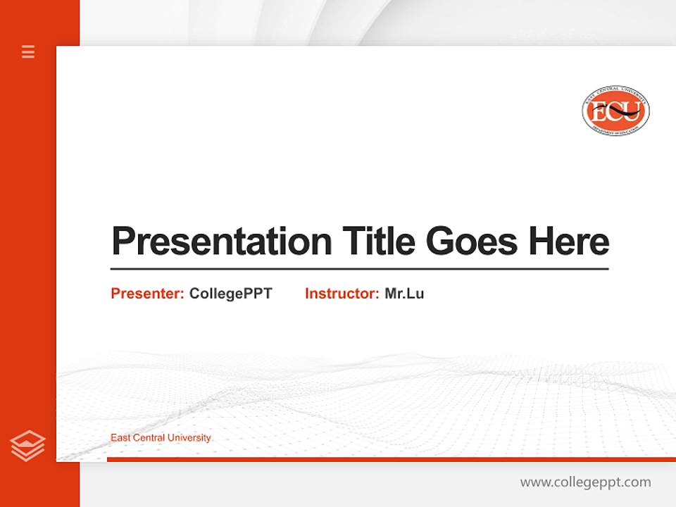 East Central University Thesis Proposal/Graduation Defense PPT Template4:3 ratio PPT effect preview image5