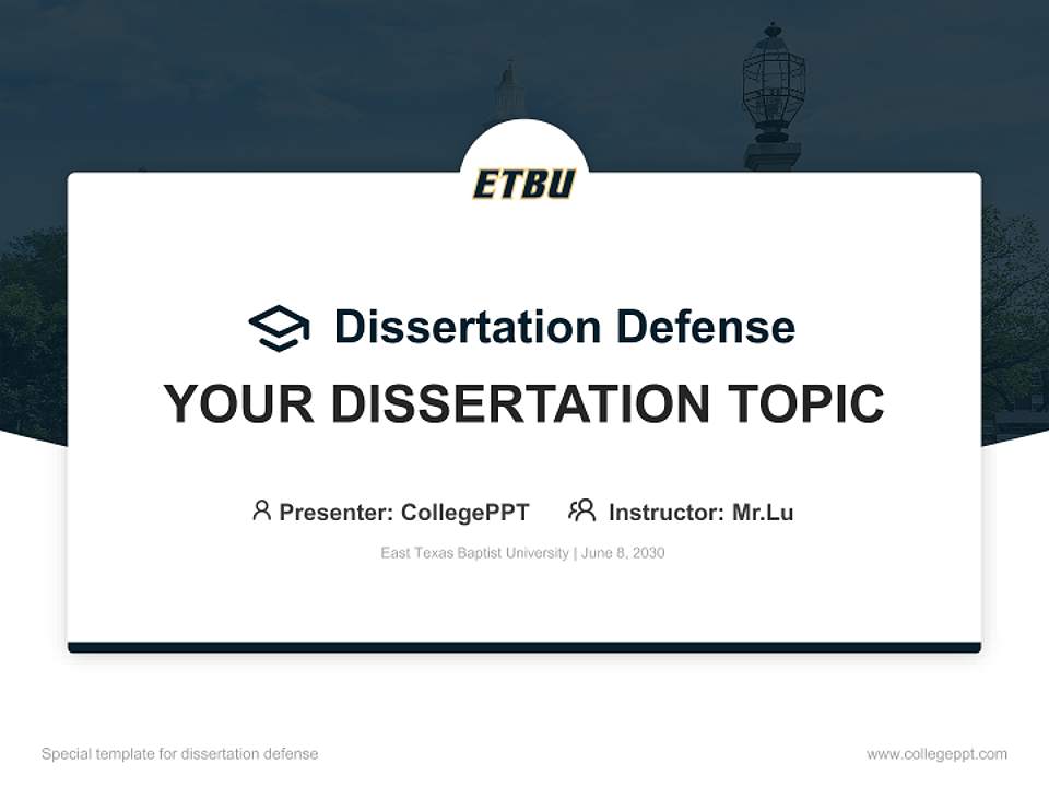 East Texas Baptist University Graduation Thesis Defense PPT Template4:3 ratio PPT effect preview image7