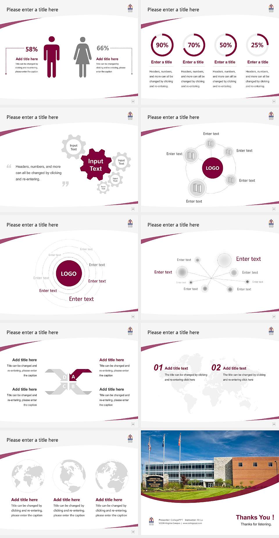 VCOM-Virginia Campus Course/Courseware Creation PPT Template4:3 ratio PPT effect preview image4