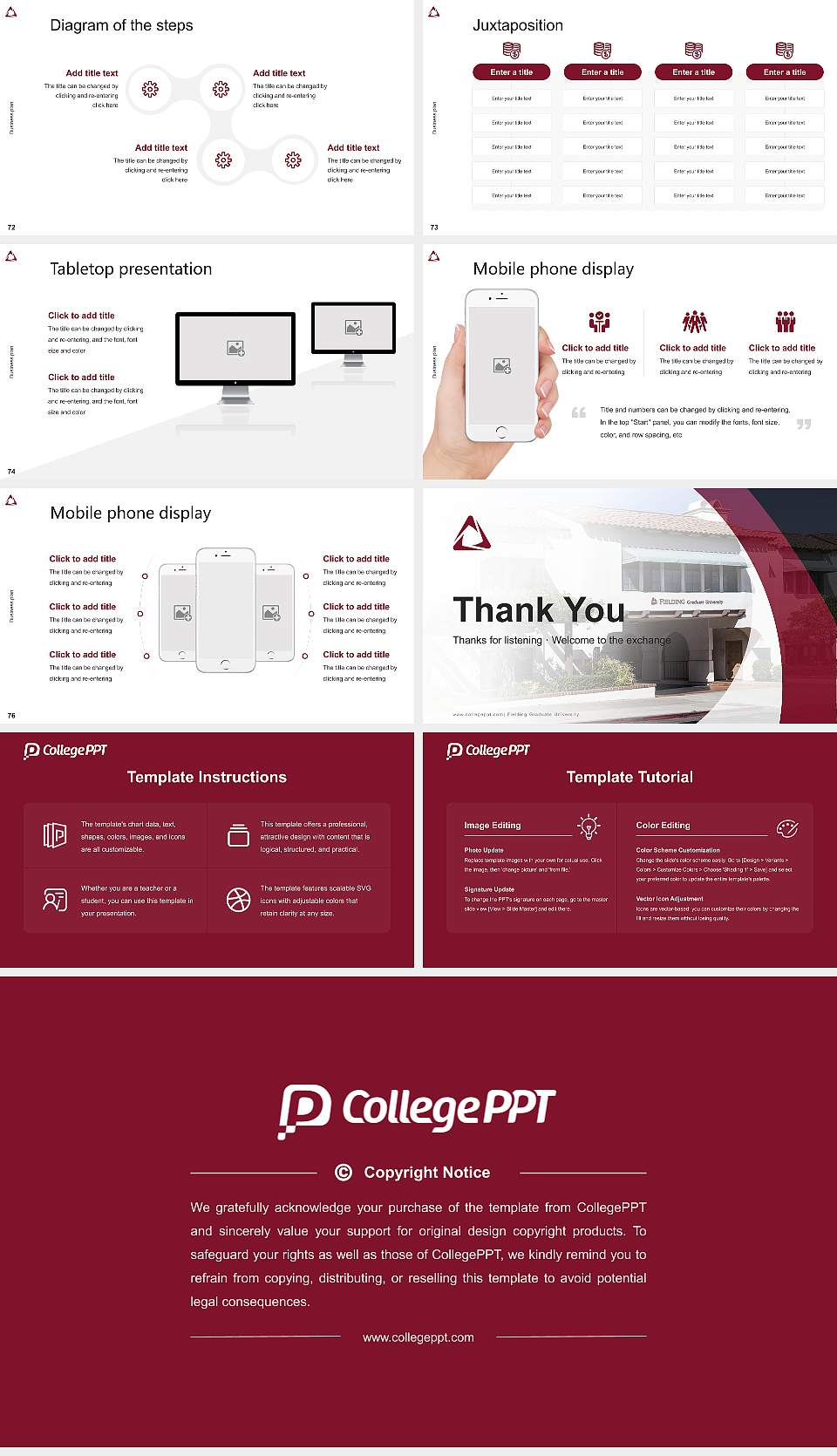 Fielding Graduate University Competition/Entrepreneurship Contest PPT Template16:9 ratio PPT effect preview image9