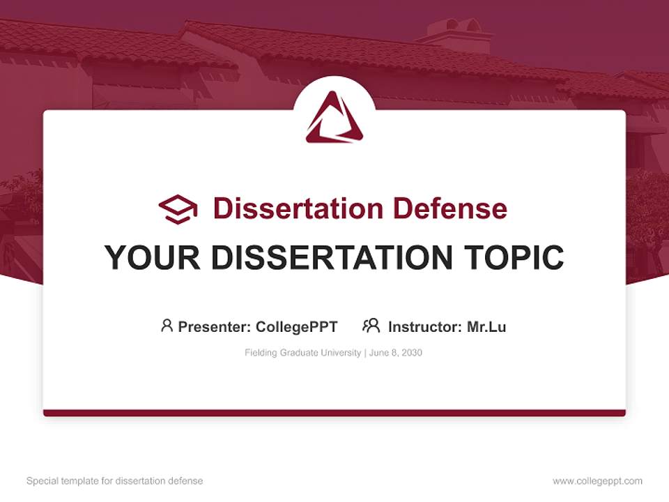 Fielding Graduate University Graduation Thesis Defense PPT Template4:3 ratio PPT effect preview image7