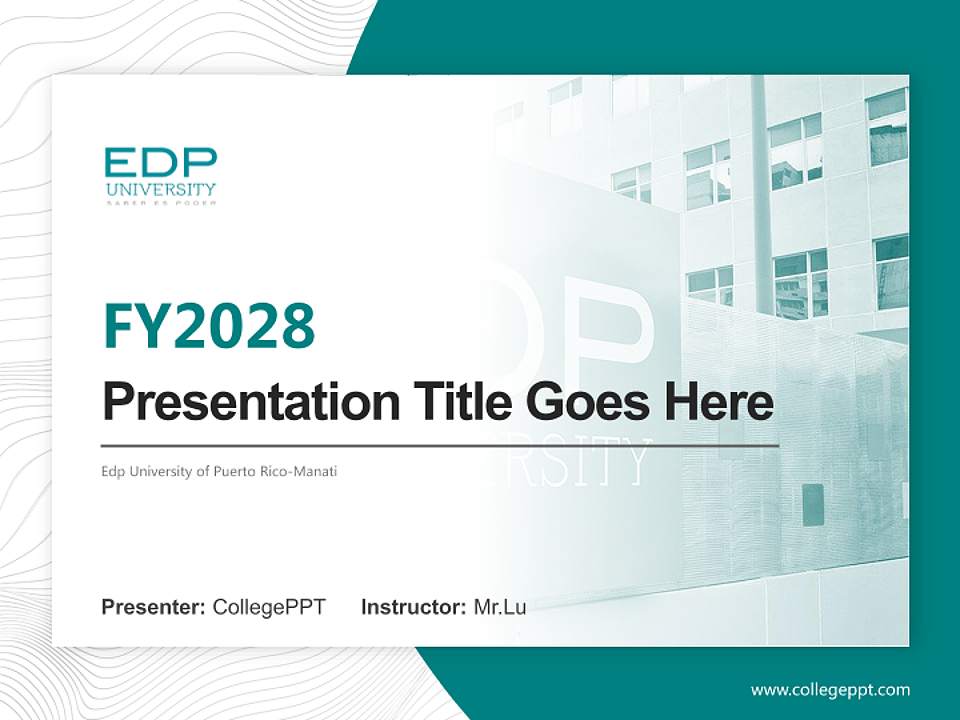 Edp University of Puerto Rico-Manati Academic Presentation/Research Findings Report PPT Template4:3 ratio PPT effect preview image5