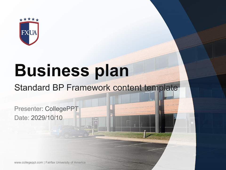 Fairfax University of America Competition/Entrepreneurship Contest PPT Template4:3 ratio PPT effect preview image9