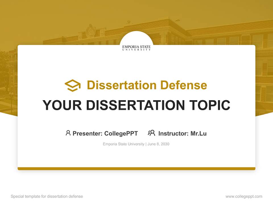 Emporia State University Graduation Thesis Defense PPT Template4:3 ratio PPT effect preview image7