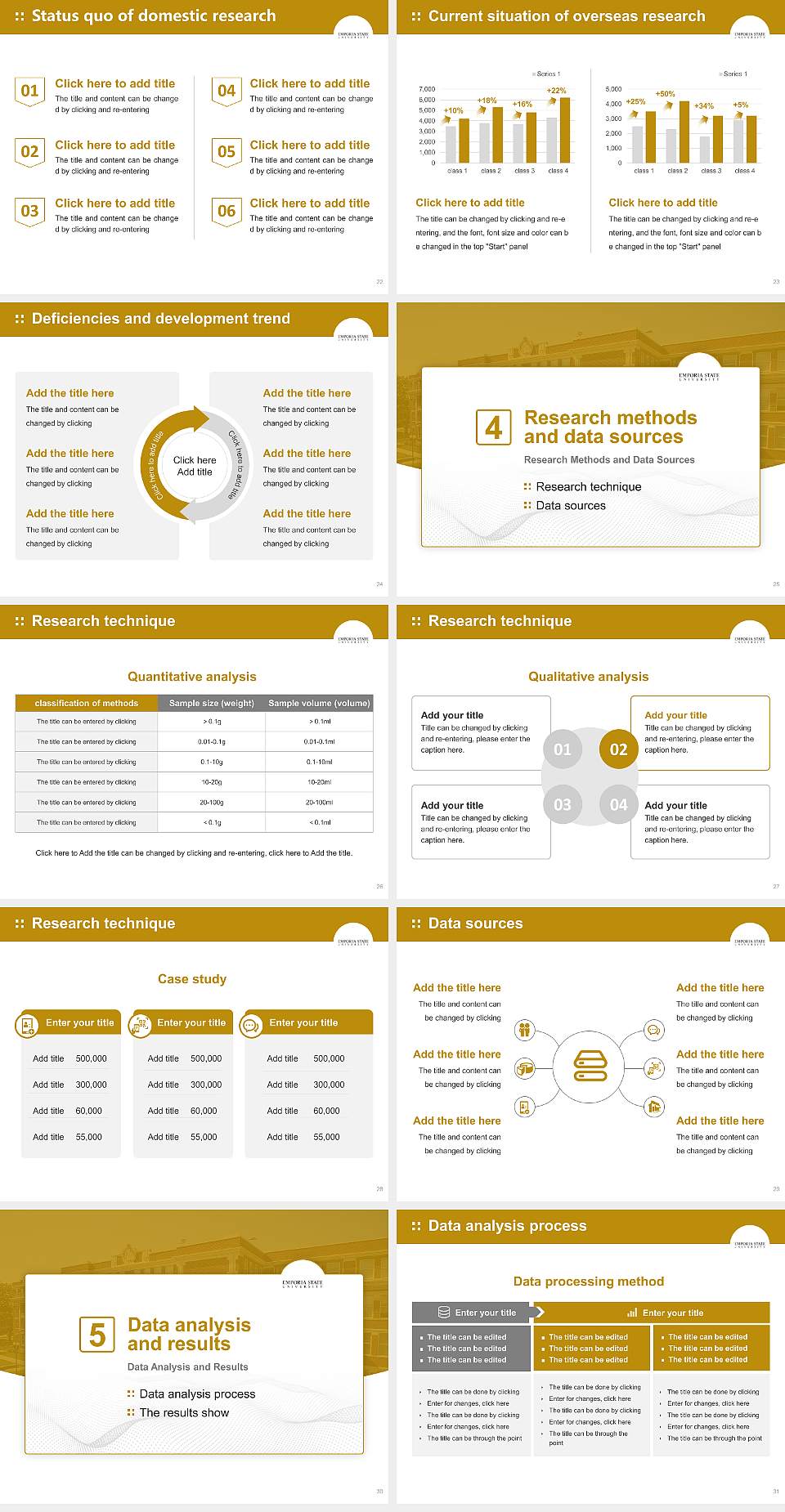 Emporia State University Graduation Thesis Defense PPT Template4:3 ratio PPT effect preview image4