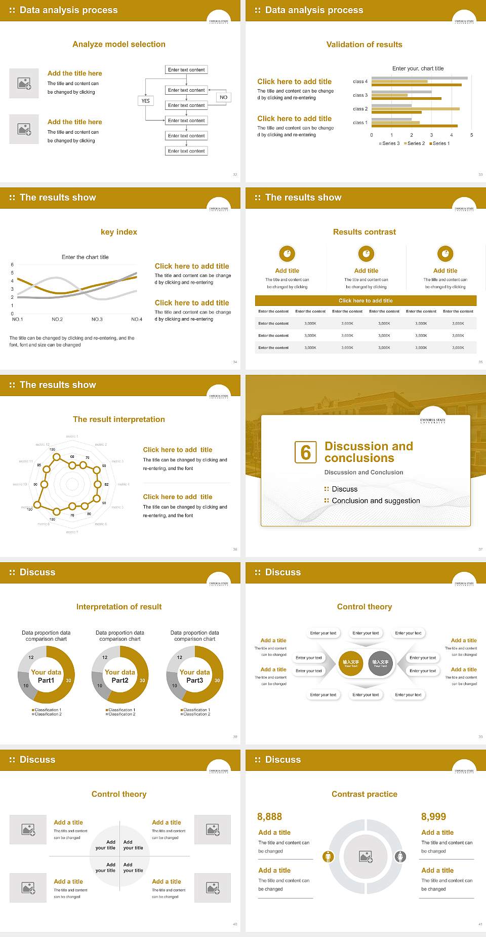 Emporia State University Graduation Thesis Defense PPT Template4:3 ratio PPT effect preview image5