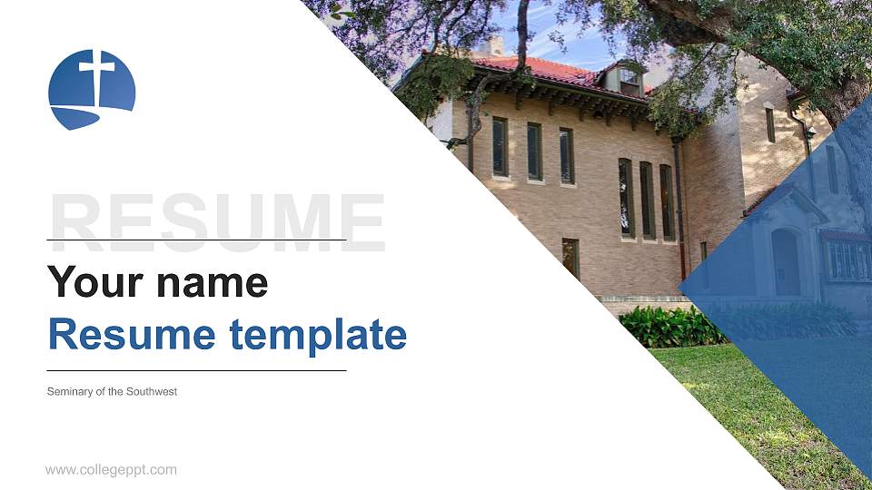 Seminary of the Southwest Resume PPT Template16:9 ratio PPT effect preview image
