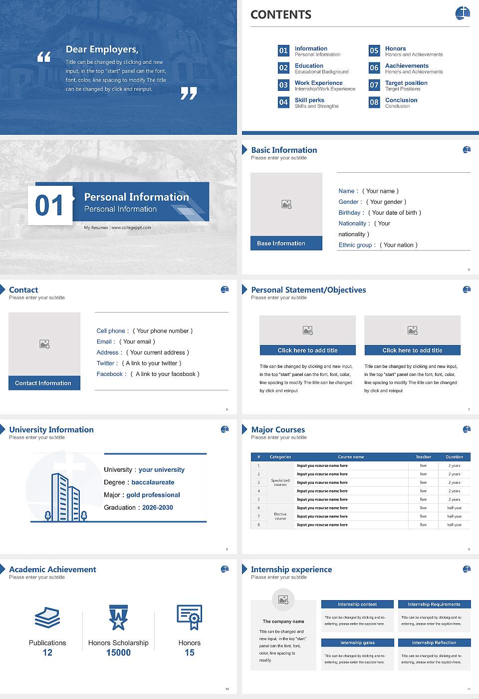 Seminary of the Southwest Resume PPT Template16:9 ratio PPT effect preview image2