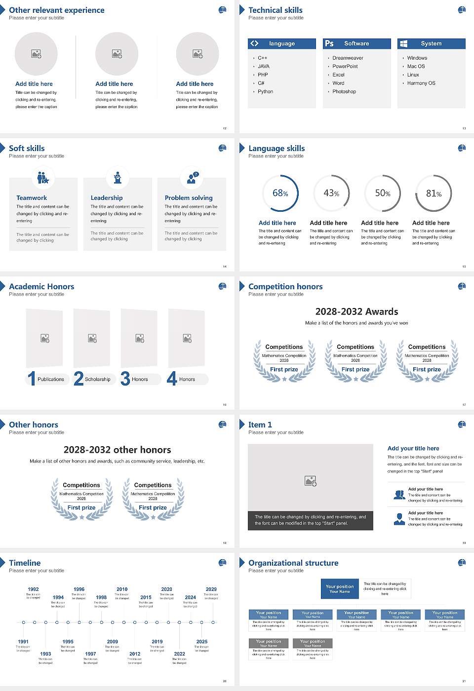 Seminary of the Southwest Resume PPT Template16:9 ratio PPT effect preview image3