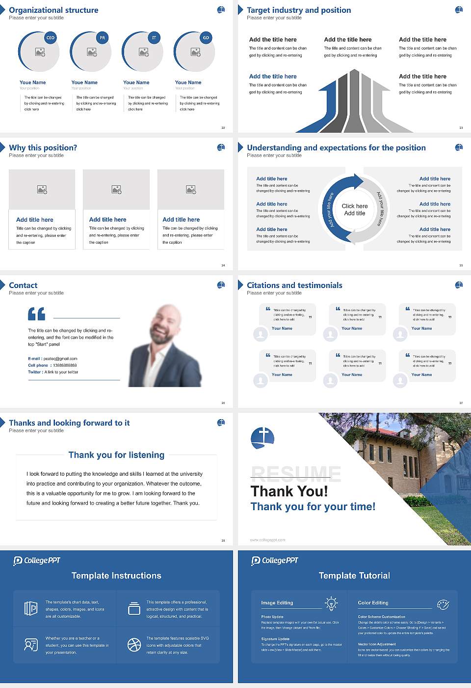Seminary of the Southwest Resume PPT Template16:9 ratio PPT effect preview image4