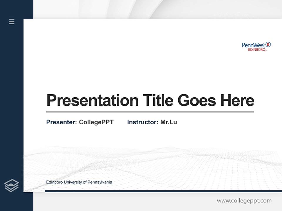 Edinboro University of Pennsylvania Thesis Proposal/Graduation Defense PPT Template4:3 ratio PPT effect preview image5