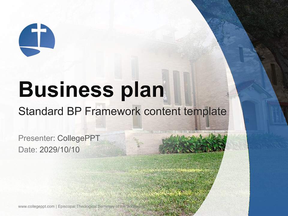 Episcopal Theological Seminary of the Southwest Competition/Entrepreneurship Contest PPT Template4:3 ratio PPT effect preview image9