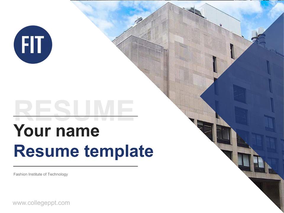 Fashion Institute of Technology Resume PPT Template4:3 ratio PPT effect preview image5