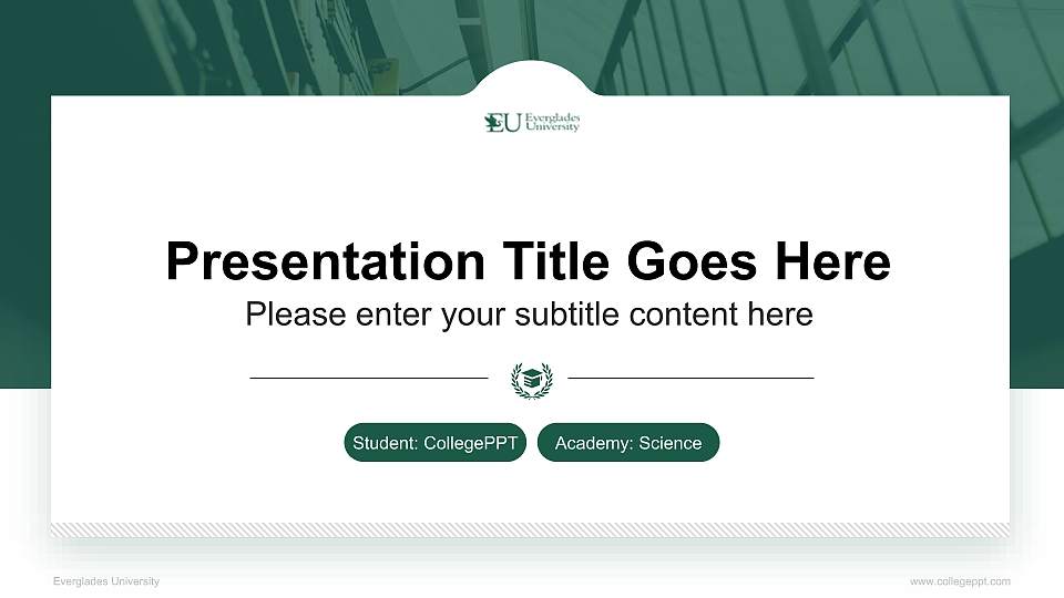 Everglades University National Scholarship Defense PPT Template16:9 ratio PPT effect preview image