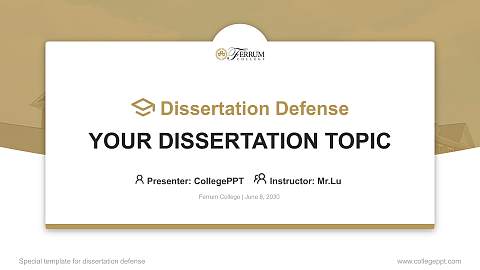 Ferrum College Graduation Thesis Defense PPT Template