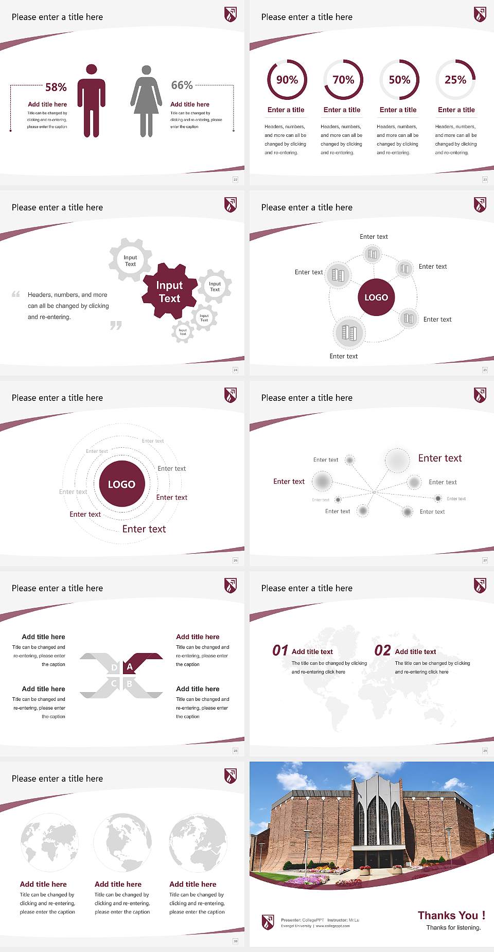 Evangel University Course/Courseware Creation PPT Template4:3 ratio PPT effect preview image4