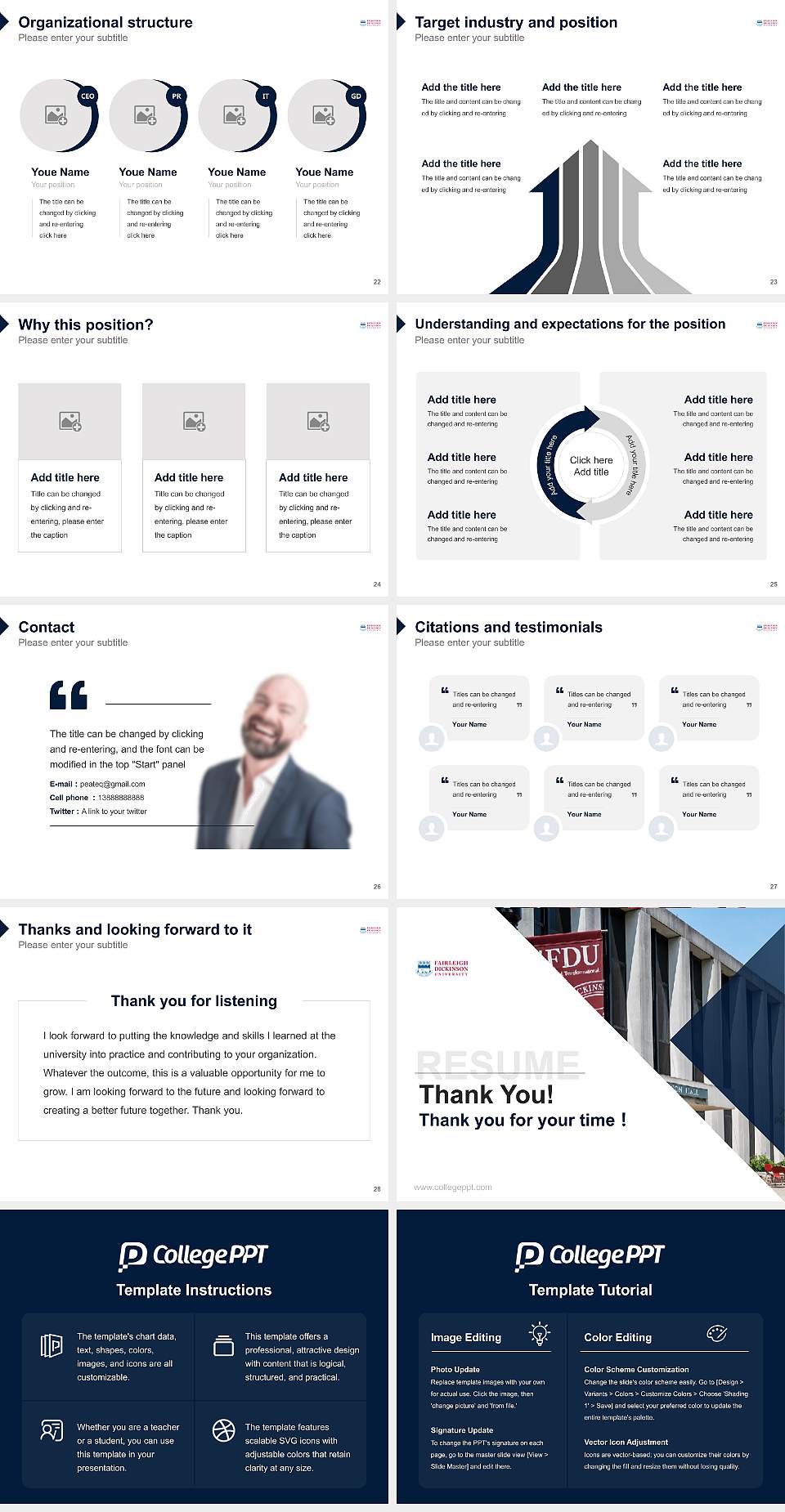Fairleigh Dickinson University-Metropolitan Campus Resume PPT Template4:3 ratio PPT effect preview image4