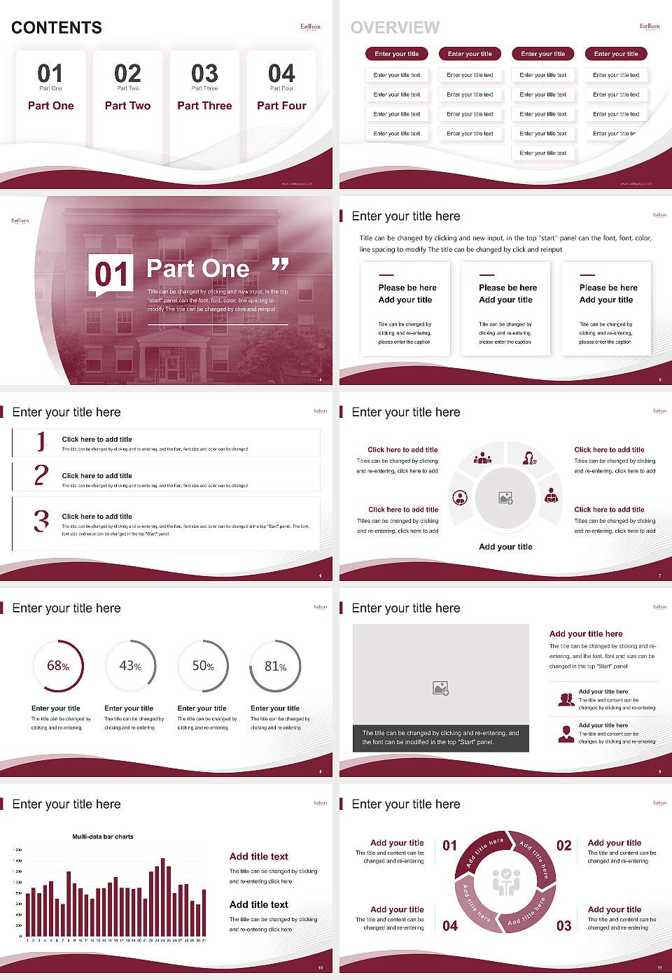 Earlham College Lecture Sharing and Networking Event PPT Template16:9 ratio PPT effect preview image2