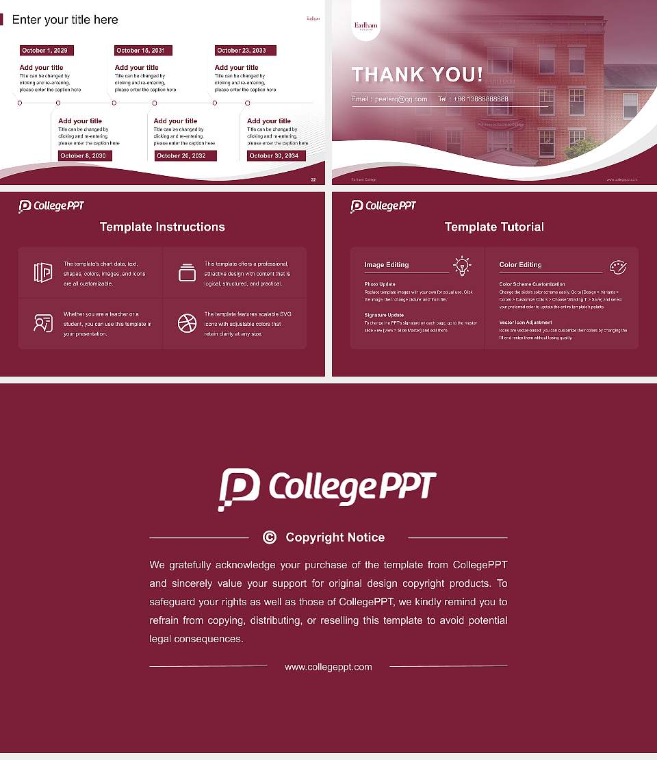 Earlham College Lecture Sharing and Networking Event PPT Template16:9 ratio PPT effect preview image4