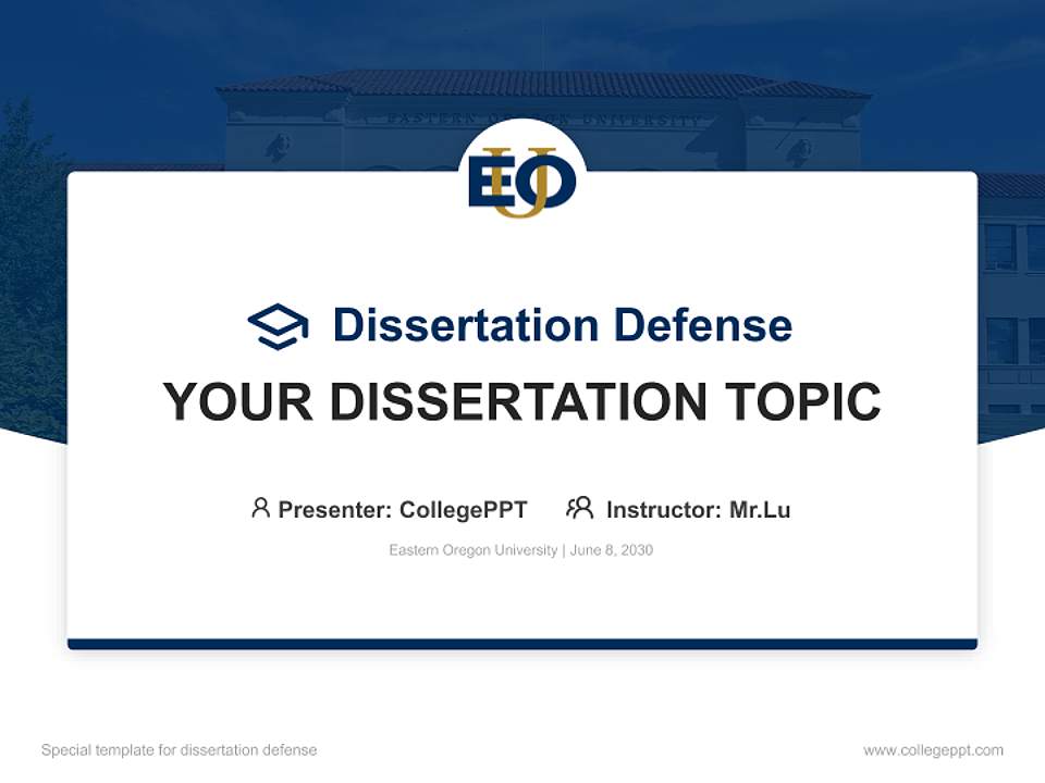 Eastern Oregon University Graduation Thesis Defense PPT Template4:3 ratio PPT effect preview image7