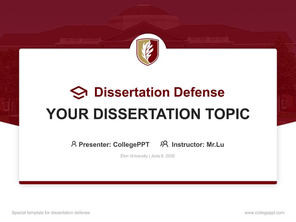Elon University Graduation Thesis Defense PPT Template4:3 ratio PPT effect preview image7