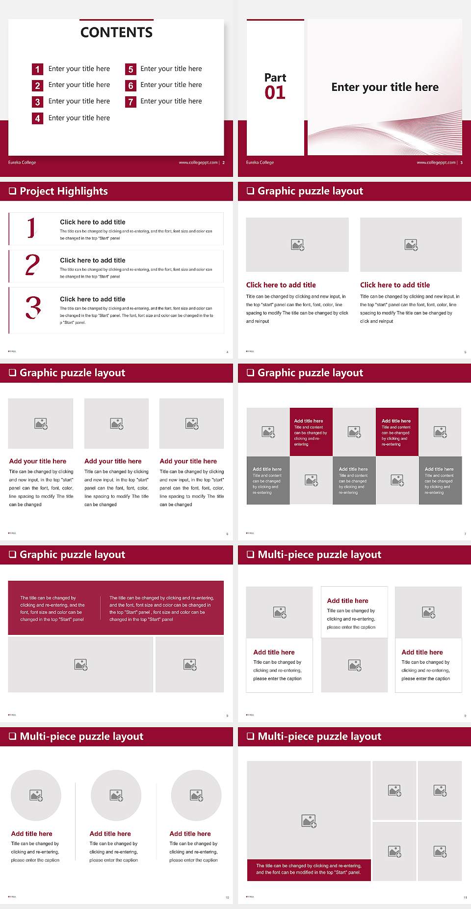 Eureka College General Purpose PPT Template4:3 ratio PPT effect preview image2
