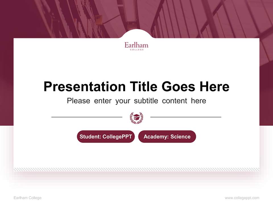 Earlham College National Scholarship Defense PPT Template4:3 ratio PPT effect preview image4