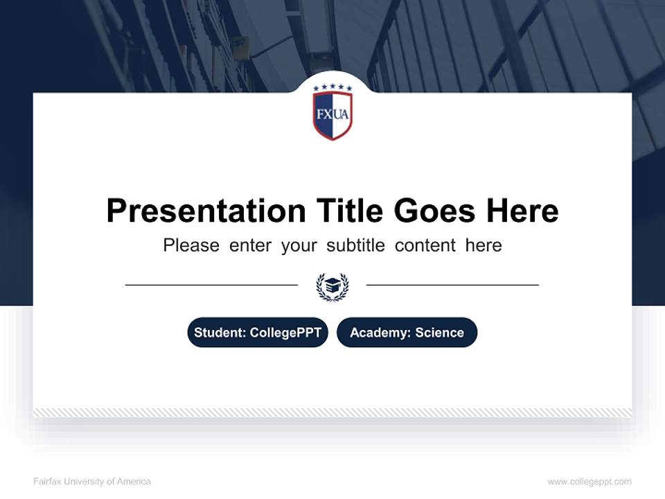 Fairfax University of America National Scholarship Defense PPT Template4:3 ratio PPT effect preview image4