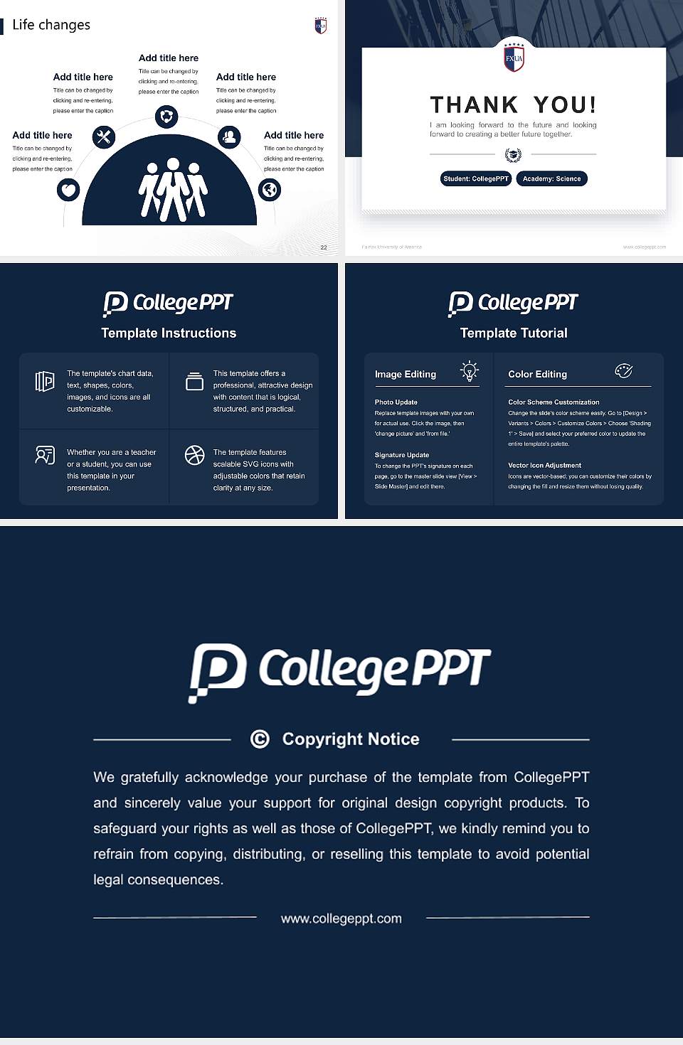 Fairfax University of America National Scholarship Defense PPT Template4:3 ratio PPT effect preview image4