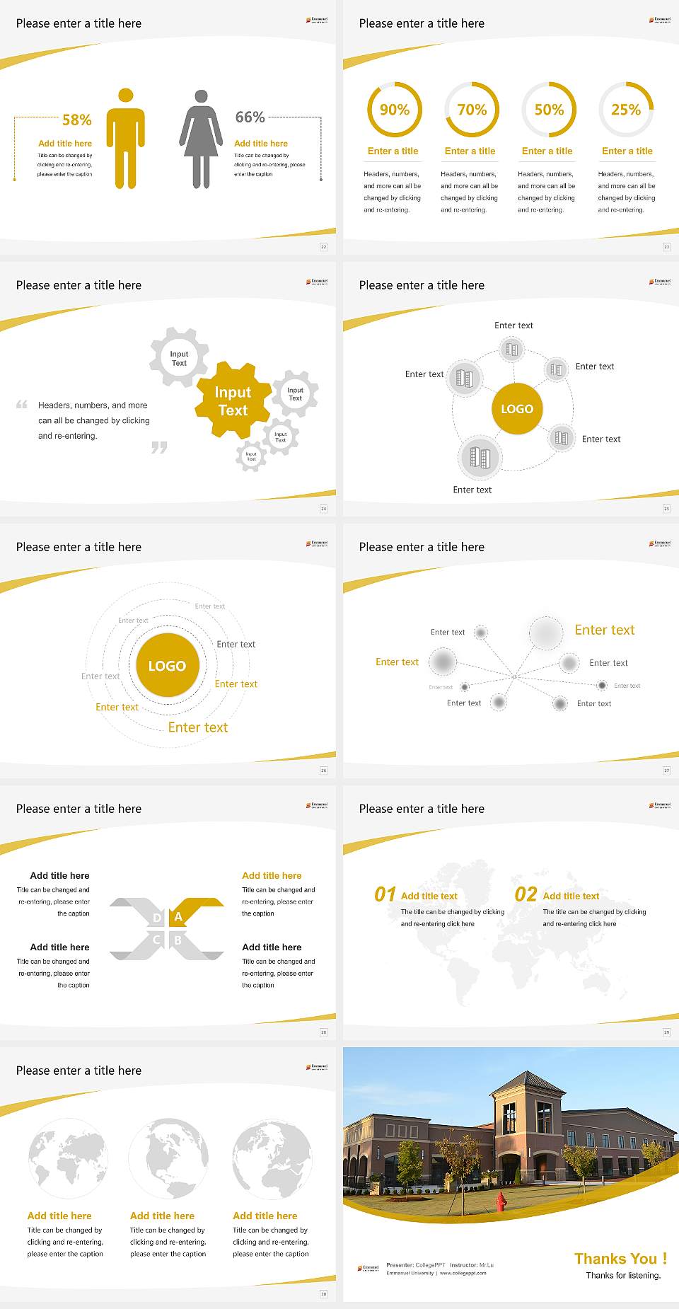 Emmanuel University Course/Courseware Creation PPT Template4:3 ratio PPT effect preview image4