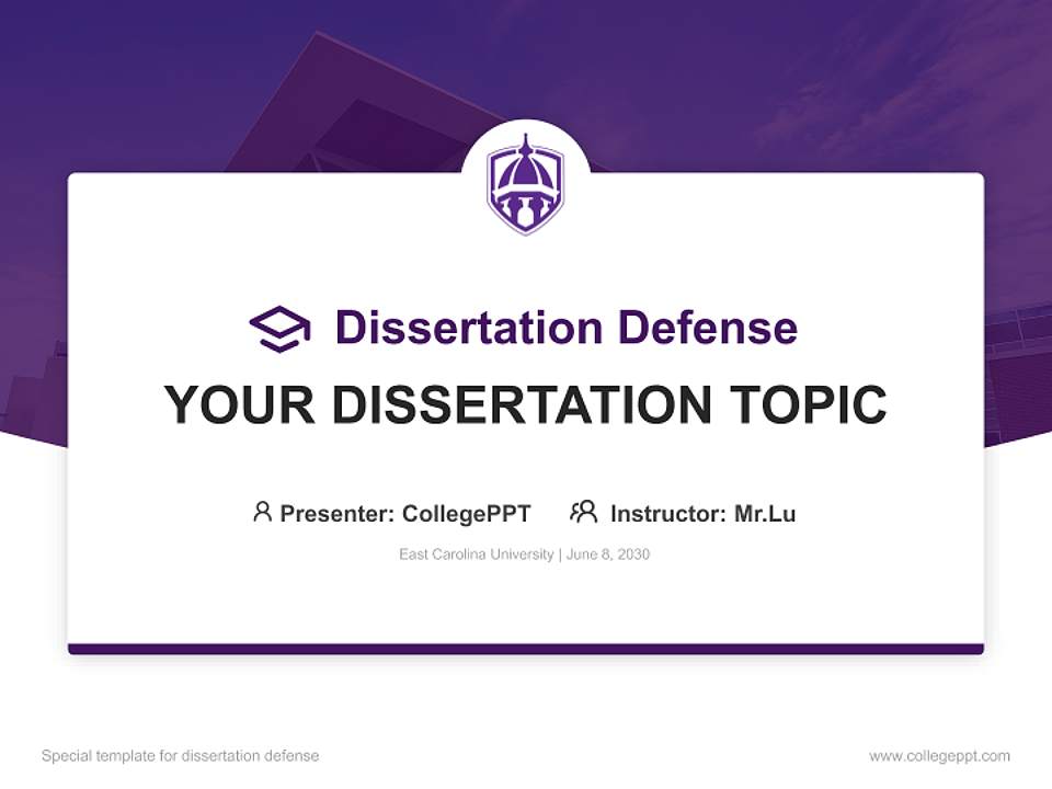 East Carolina University Graduation Thesis Defense PPT Template4:3 ratio PPT effect preview image7