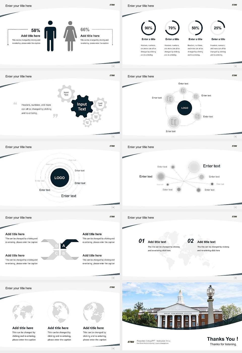 East Texas Baptist University Course/Courseware Creation PPT Template16:9 ratio PPT effect preview image4