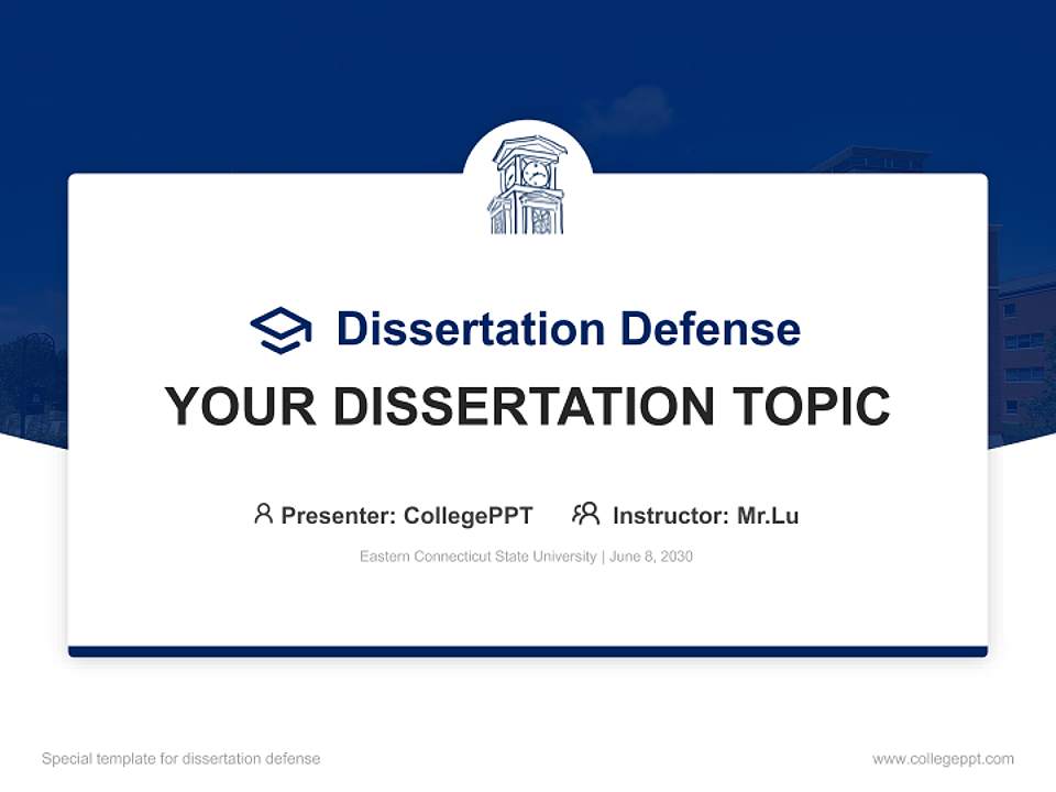 Eastern Connecticut State University Graduation Thesis Defense PPT Template4:3 ratio PPT effect preview image7