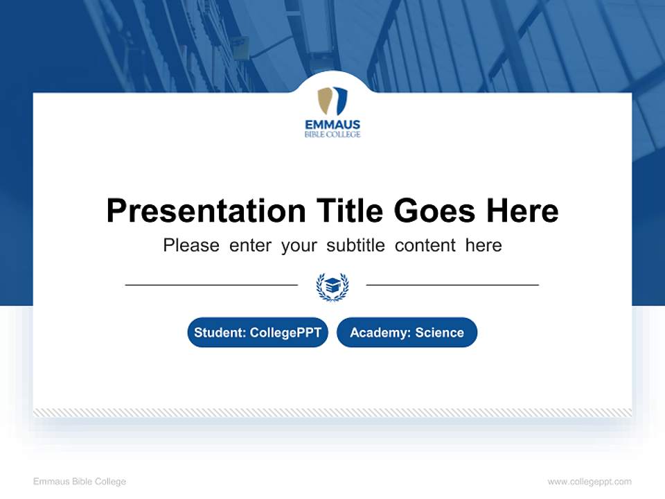 Emmaus Bible College National Scholarship Defense PPT Template4:3 ratio PPT effect preview image4
