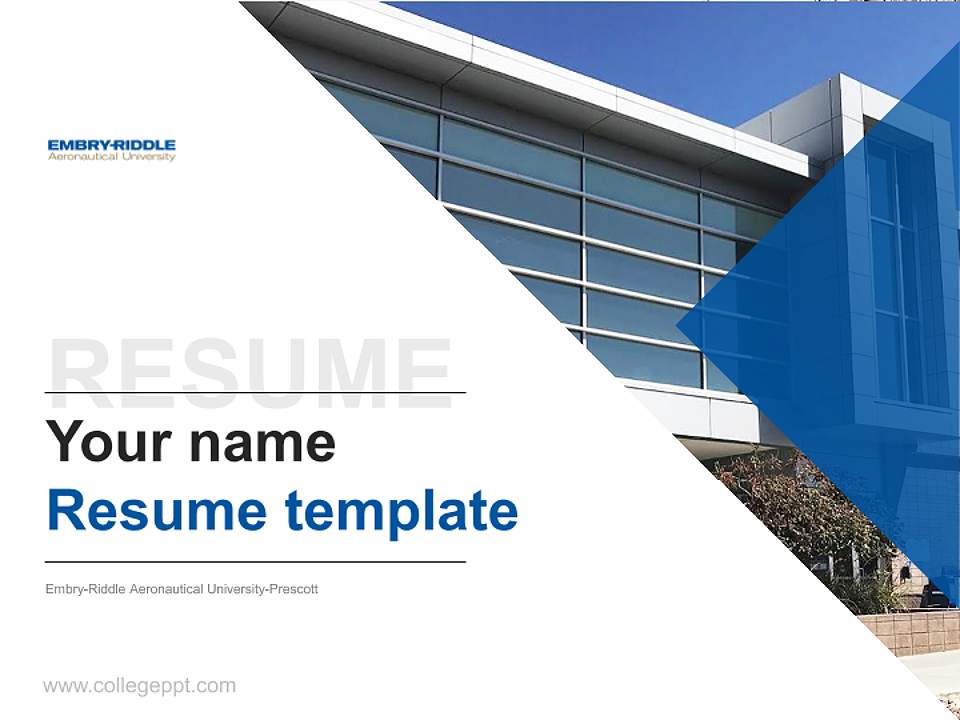 Embry-Riddle Aeronautical University-Prescott Resume PPT Template4:3 ratio PPT effect preview image5