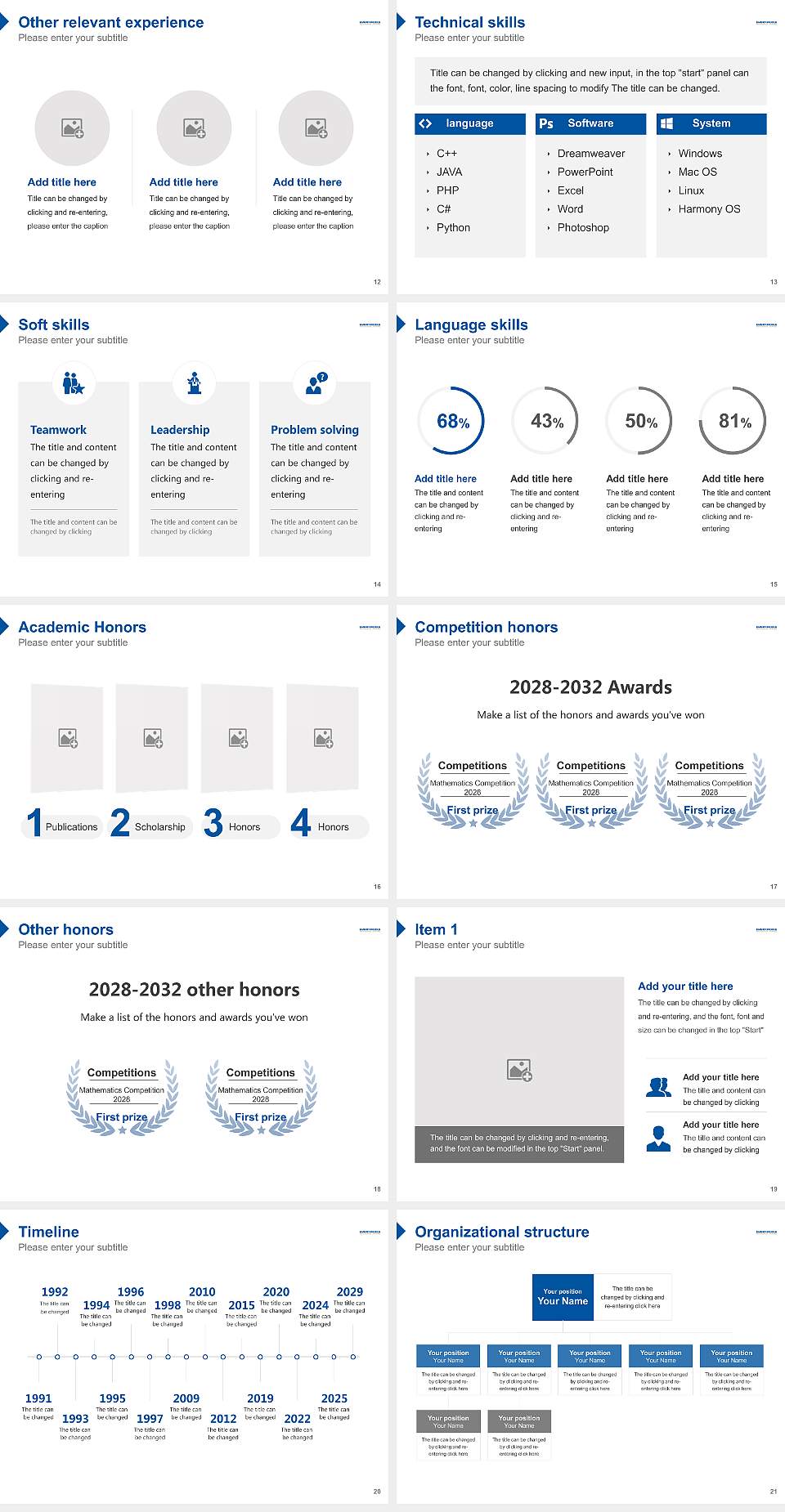 Embry-Riddle Aeronautical University-Prescott Resume PPT Template4:3 ratio PPT effect preview image3