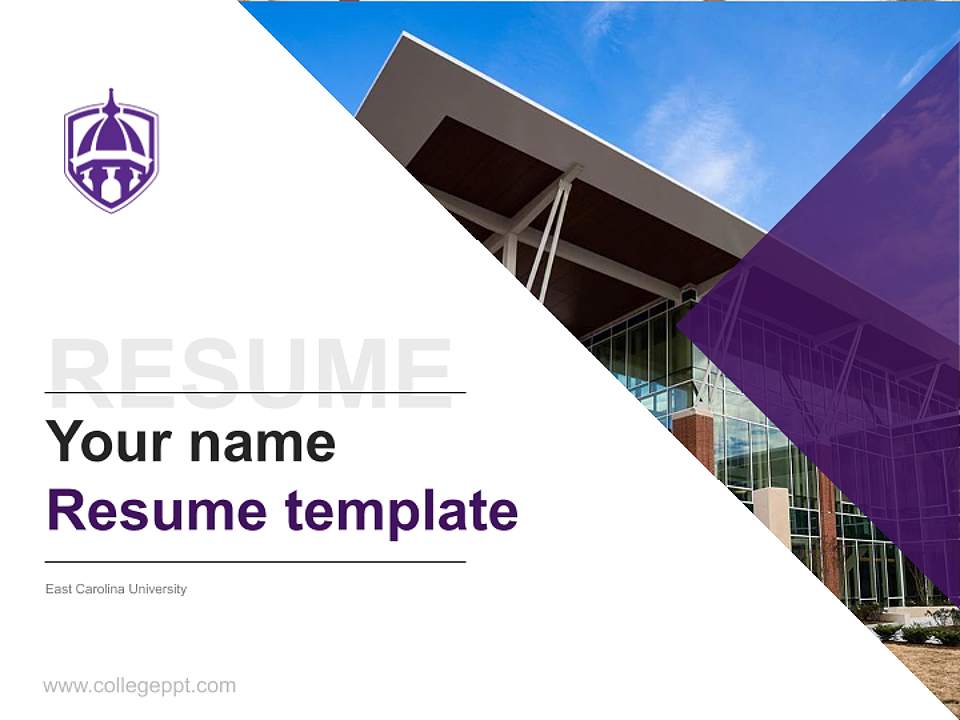 East Carolina University Resume PPT Template4:3 ratio PPT effect preview image5