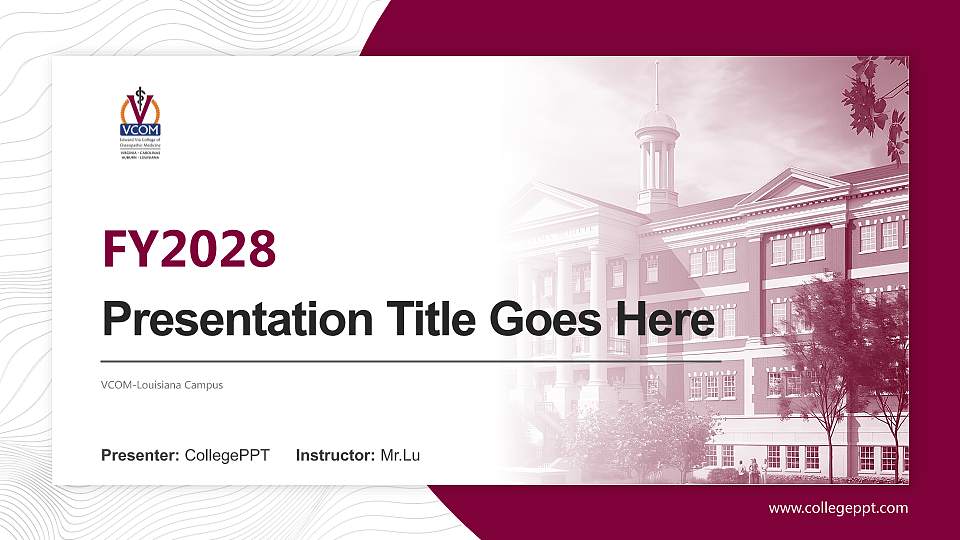 VCOM-Louisiana Campus Academic Presentation/Research Findings Report PPT Template16:9 ratio PPT effect preview image