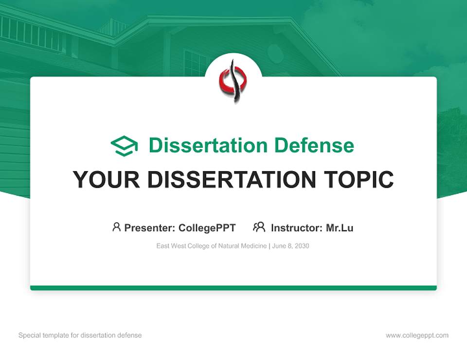 East West College of Natural Medicine Graduation Thesis Defense PPT Template4:3 ratio PPT effect preview image7